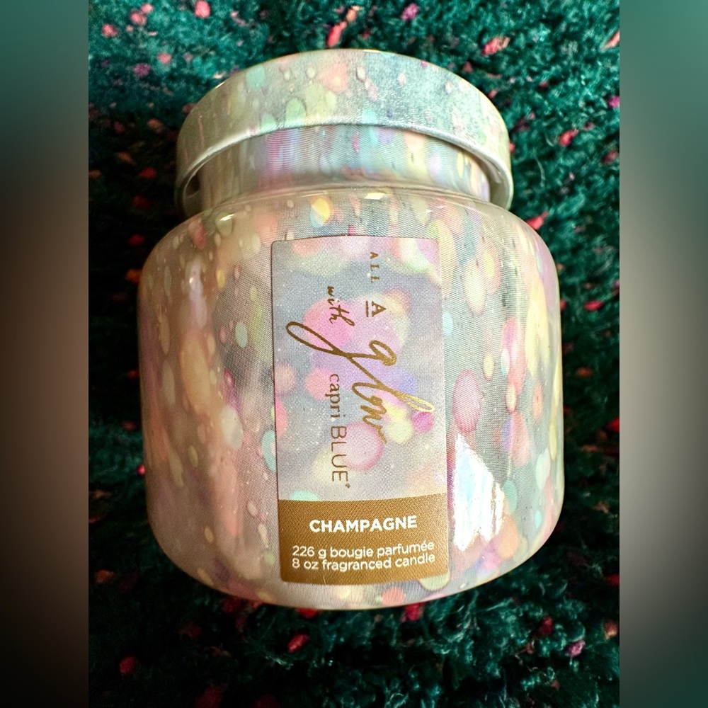 ‼️RARE‼️🎸Capri Blue🎸🔥NWT🔥Anthropologie All A Glow Glass Jar Candle 8oz.
